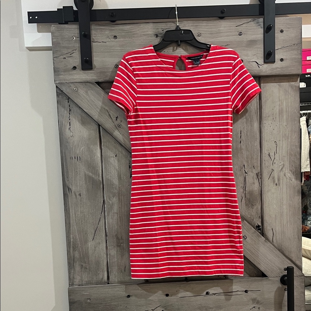 French Connection Red and White Striped Top